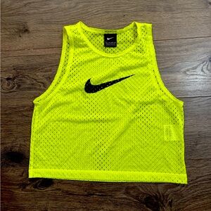 NWOT Nike Neon Yellow Mesh Crop Top